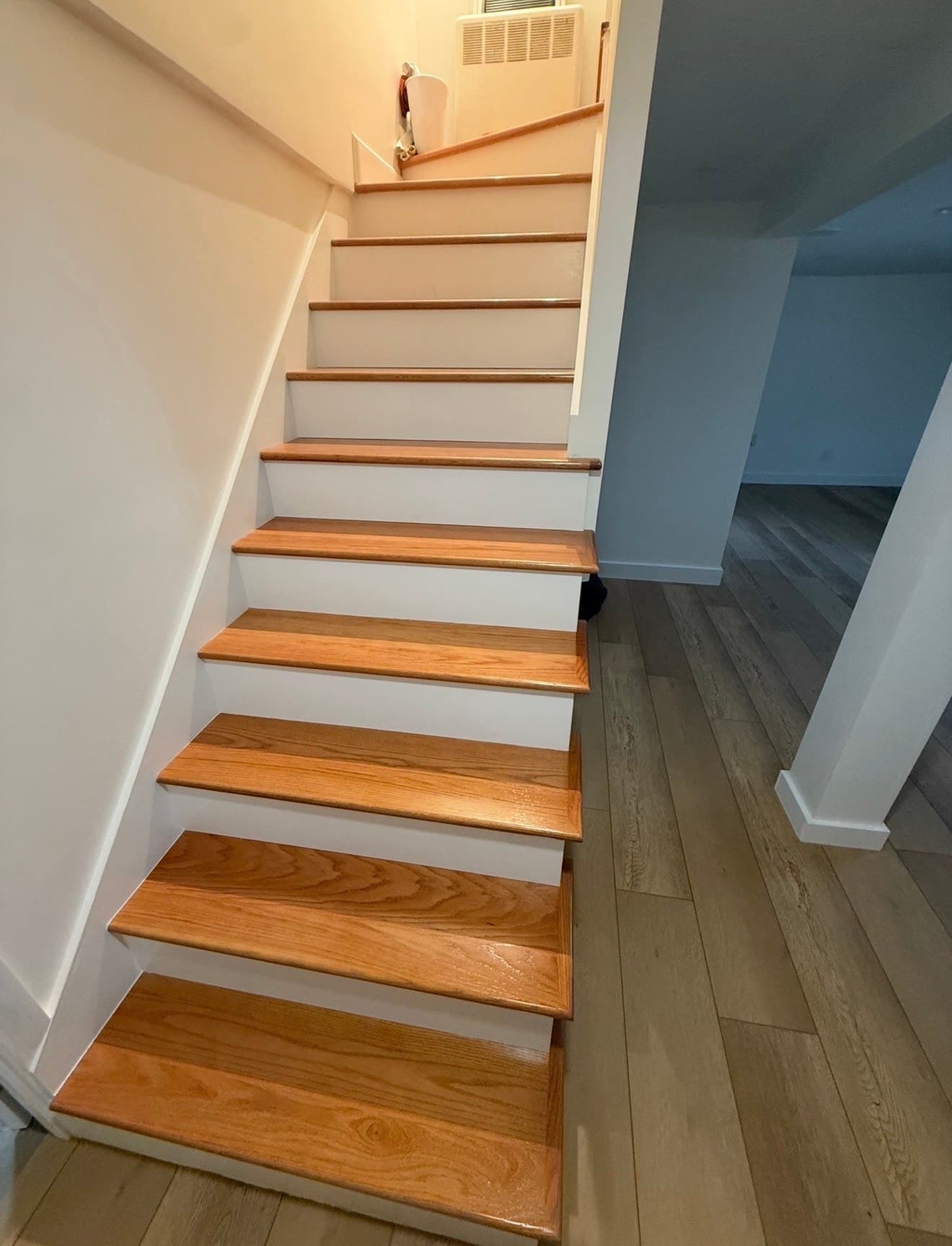 Staircase remodel before and after
