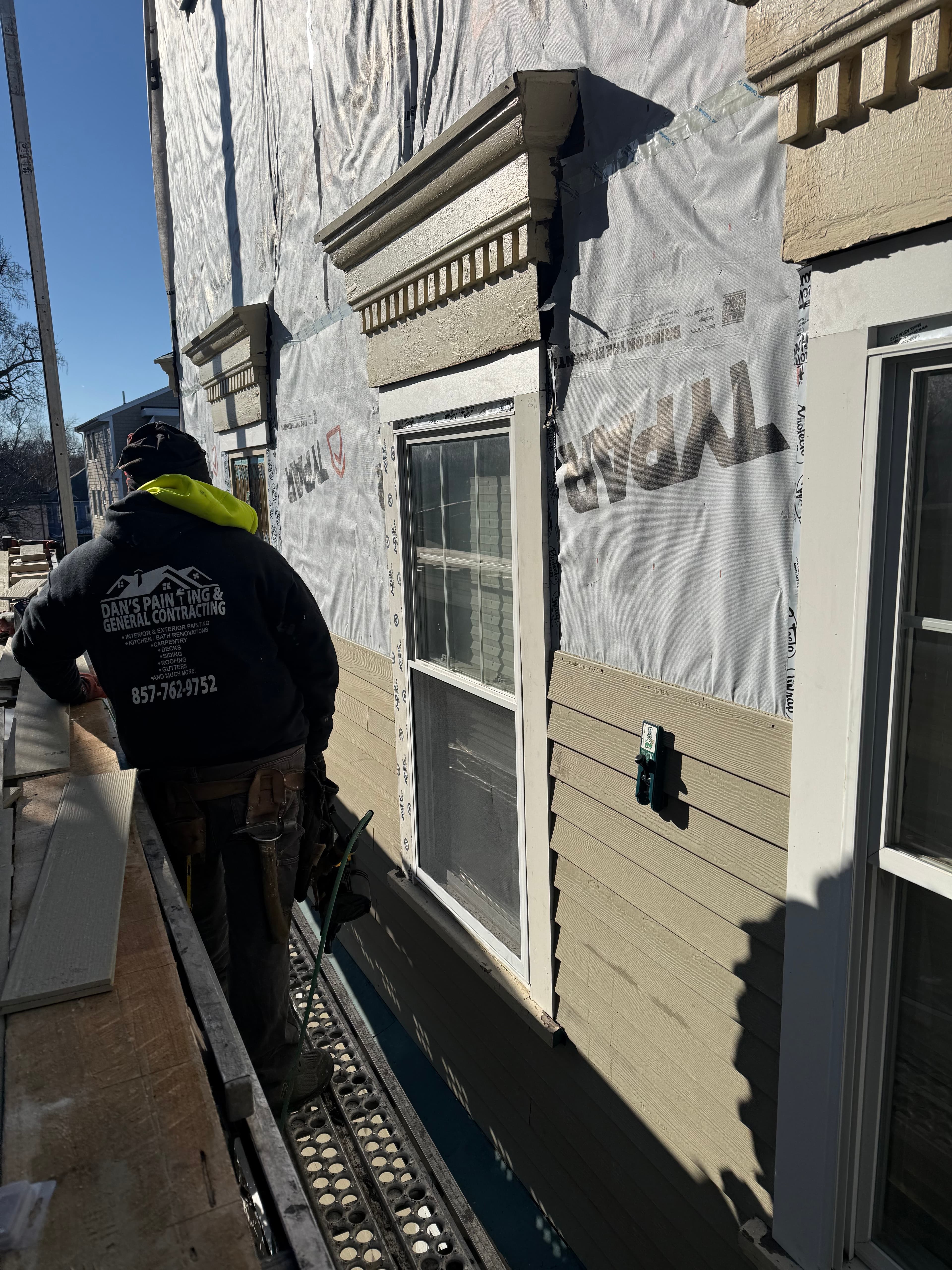 Tyvek House Wrap Professional Siding construction boston general contracter